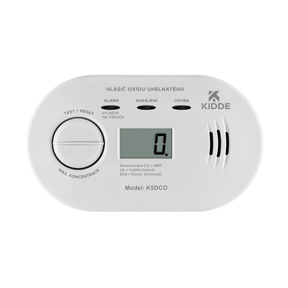 Detektor úniku plynu CO Kidde K5DCO (měřící zařízení)