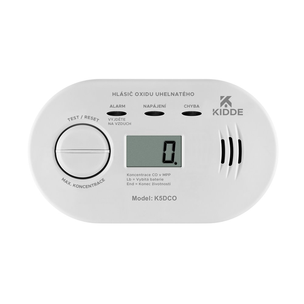 Detektor úniku plynu CO Kidde K5DCO (měřící zařízení)