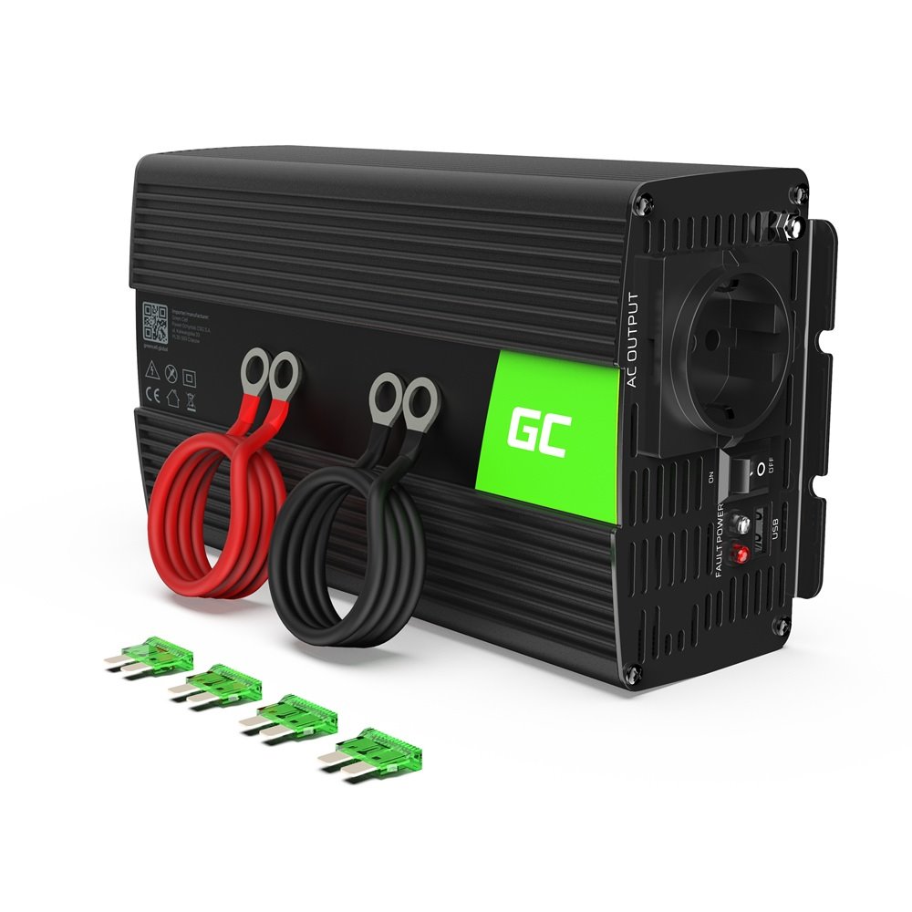 Green Cell INV09 Měnič napětí z 12V na 230V, 1000W/2000W - čistý sinus