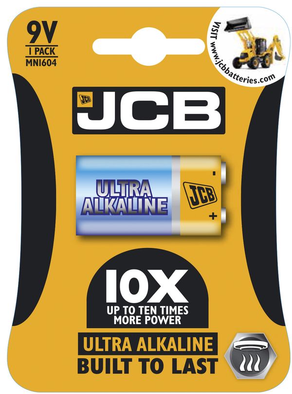 JCB OXI ULTRA alkalická baterie 9V 6LR61/9V, blistr 1 ks