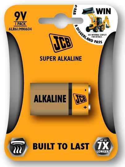 JCB SUPER alkalická baterie 9V 6LR61/9V, blistr 1 ks