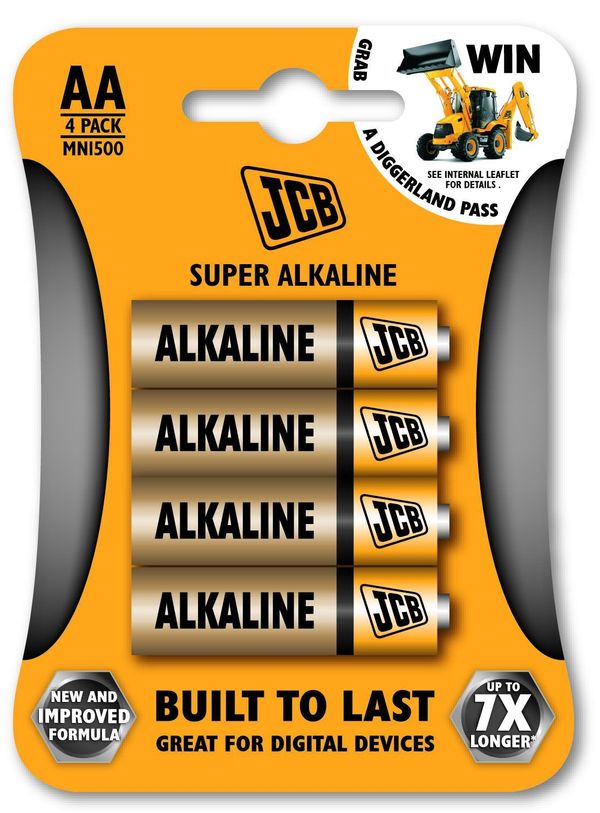 JCB SUPER alkalická baterie AA LR06, blistr 4 ks