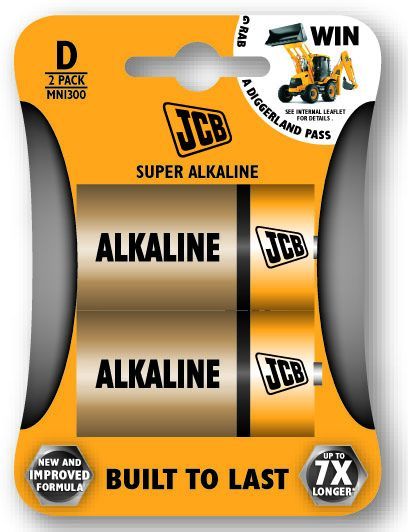 JCB SUPER alkalická baterie LR20, blistr 2 ks