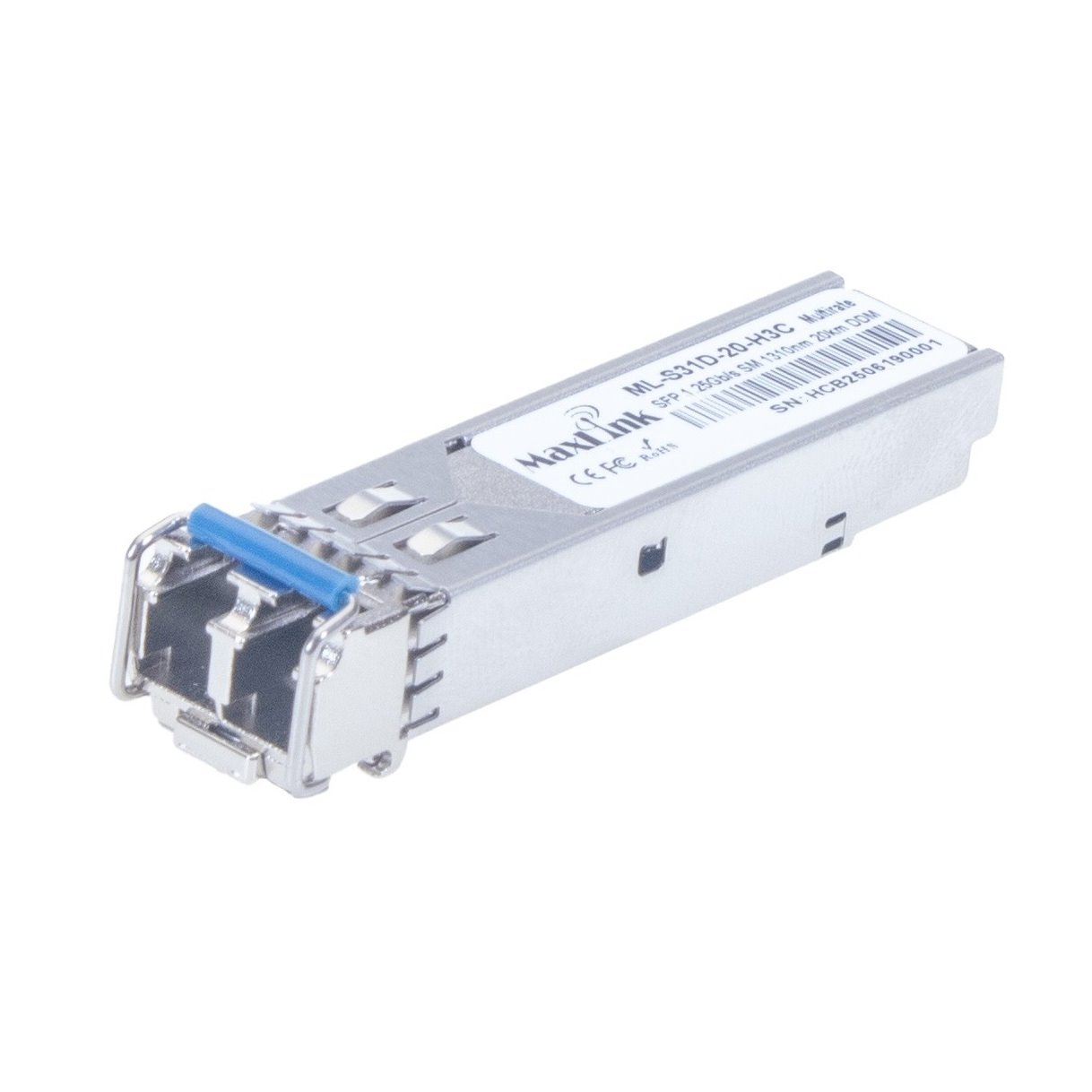 MaxLink 1.25G SFP optický HP modul, SM, 1310nm, 20km, 2x LC konektor, DDM, H3C kompatibilní
