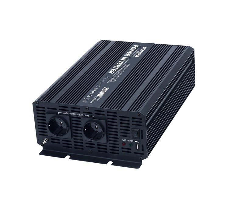 Měnič napětí Carspa CAR2KUR-24 - Z VÝSTAVY, 24V/230V+USB 2000W, modifikovaná sinus