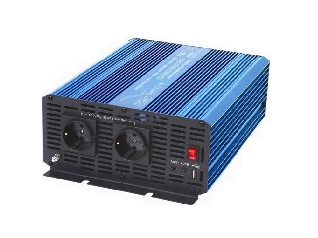 Měnič napětí Carspa P1500-12 - POUŽITÉ, 12V/230V1500W čistá sinusovka