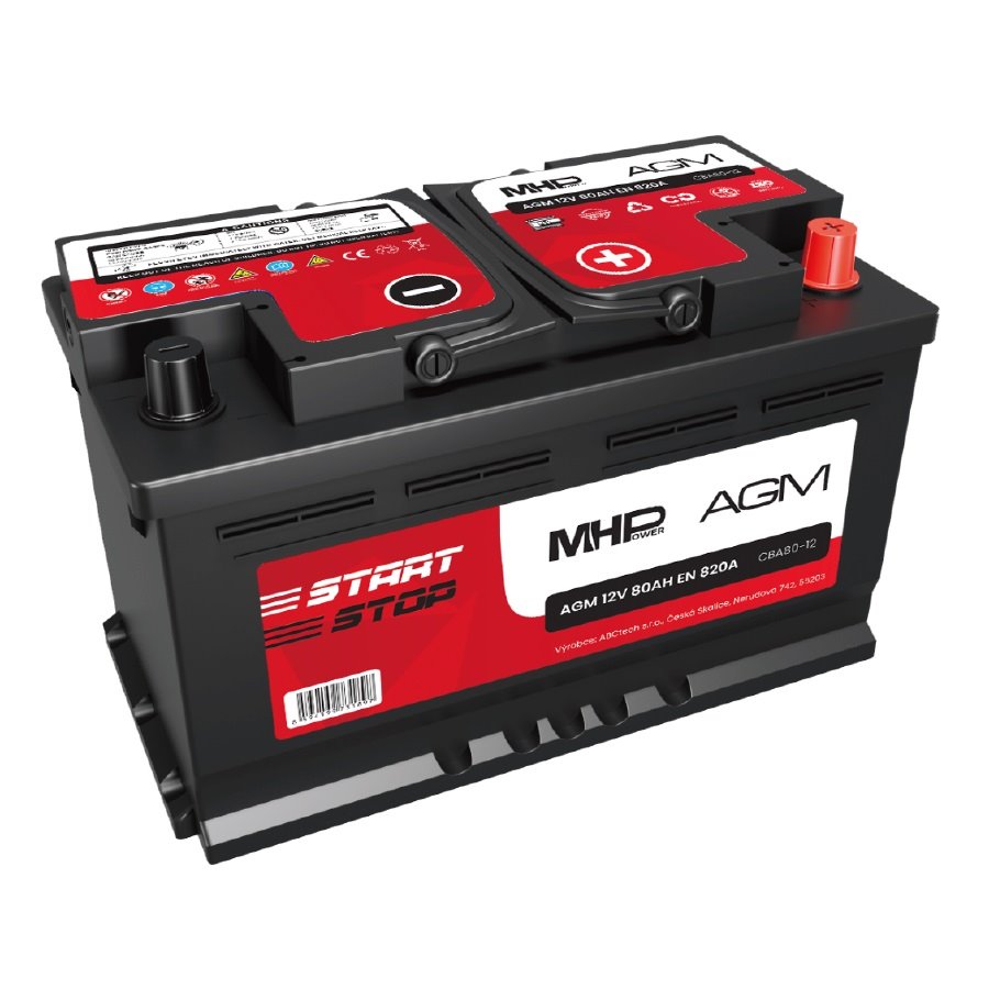 MHPower CBA80-12 autobaterie AGM 12V 80Ah 820A Start-Stop