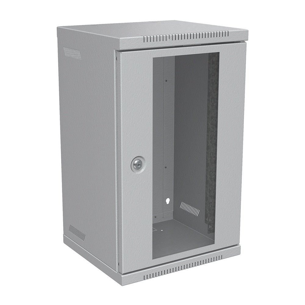 Nástěnný rozvaděč Solarix 10" 9U RAL 7035 skleněné dveře LC-10-9-11-G