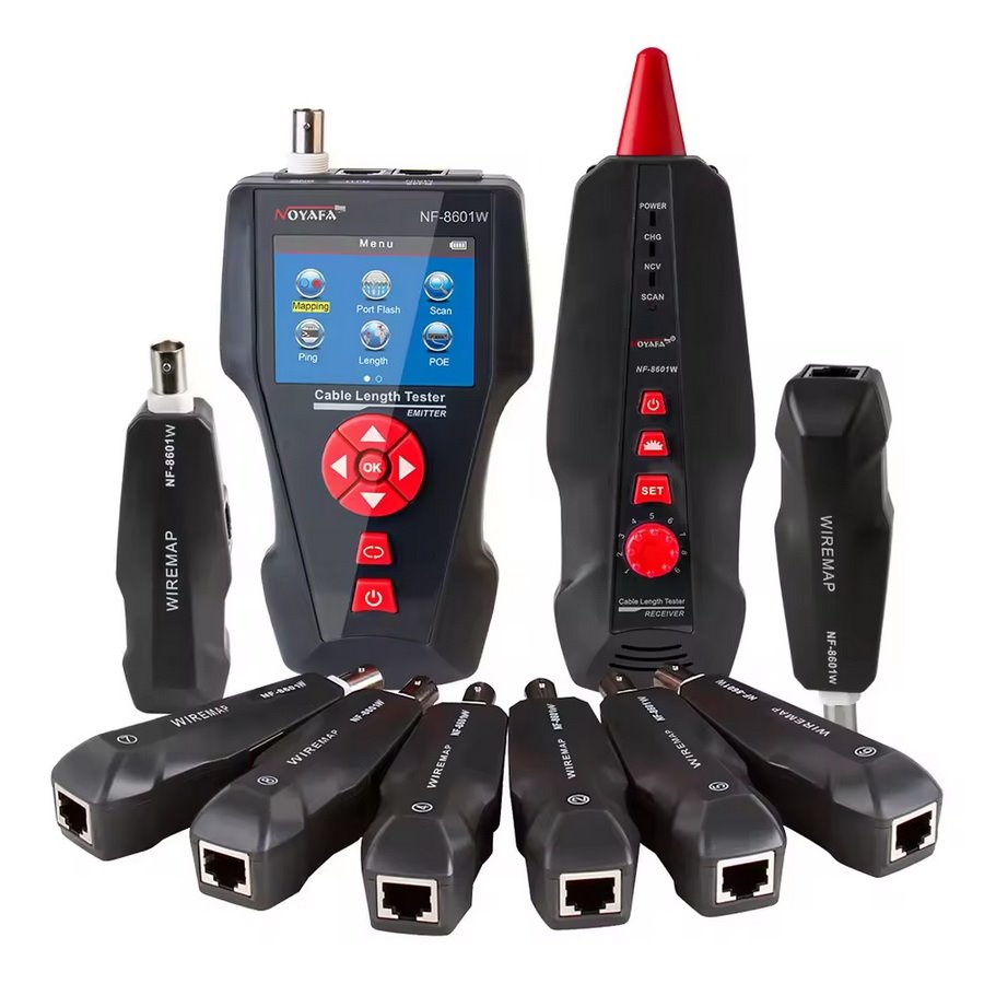 NOYAFA NF-8601W multifunkční síťový audio tester kabelů s 8 test. prvky Wiremap, lithium bat. (UTP/STP,Cat5e/Cat6/BNC)