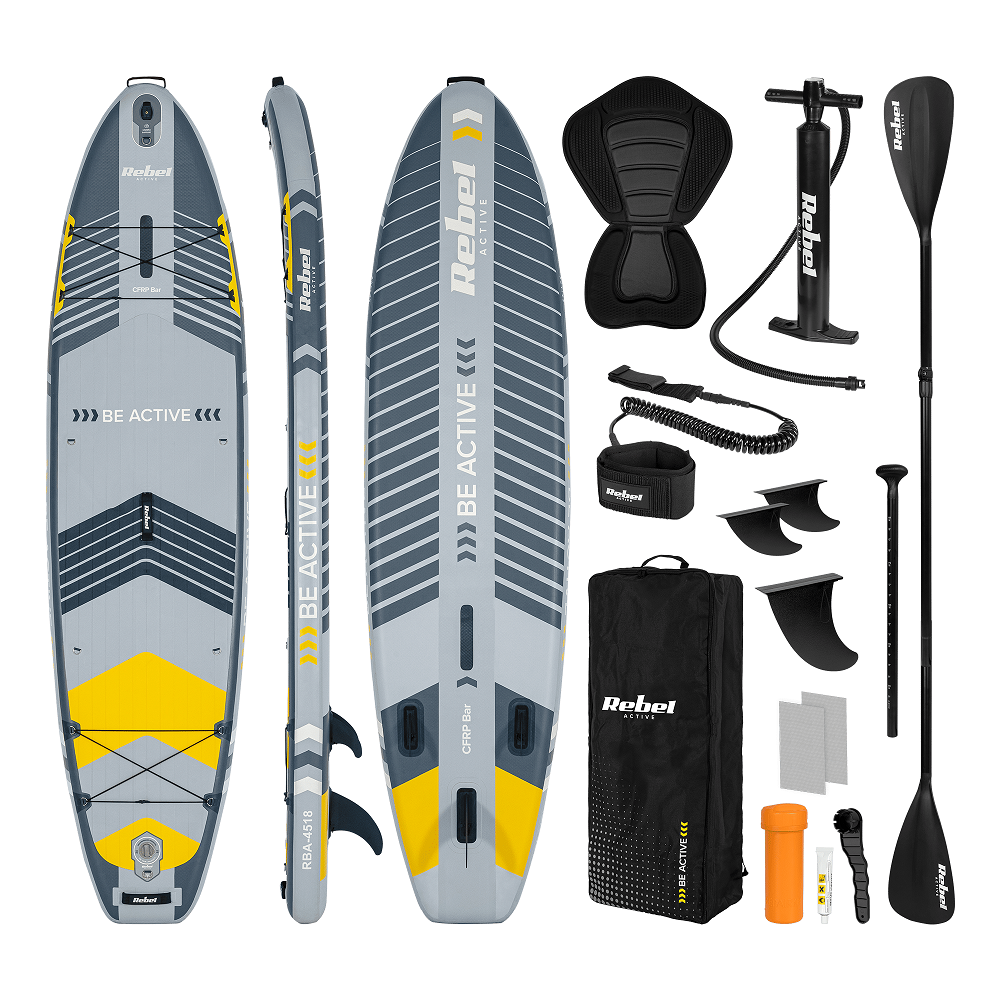 Paddleboard SUP REBEL ACTIVE PRO RBA-4518-G šedý