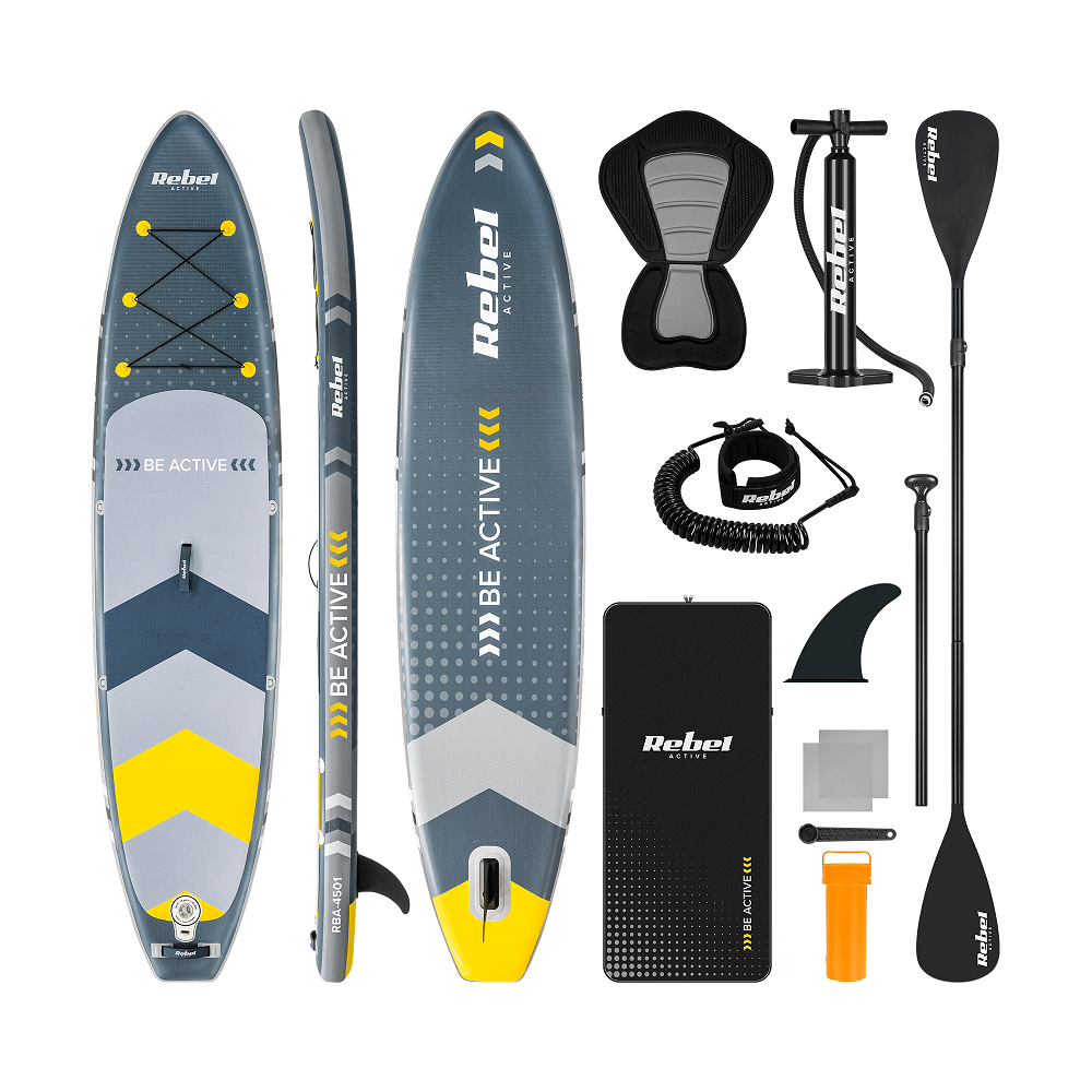 Paddleboard SUP REBEL ACTIVE RBA-4501 - ŠEDÝ 11'6" 350x81x15cm