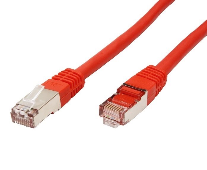 Patch kabel SFTP CAT6A, 0,5m - červený