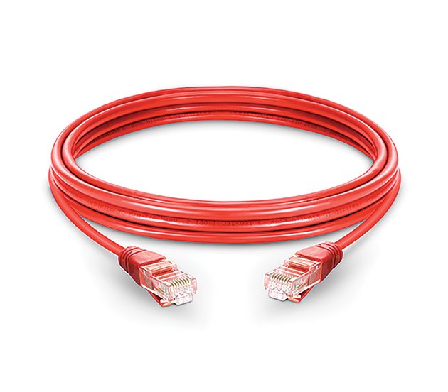 Patch kabel UTP CAT5E, 0,25m - červený