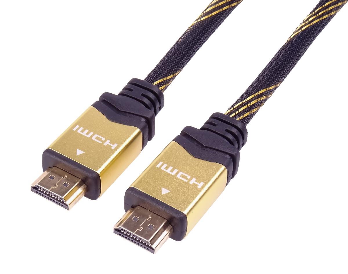 PremiumCord HDMI 2.0b High Speed 1,5m + Ethernet kabel HQ, zlacené konektory,