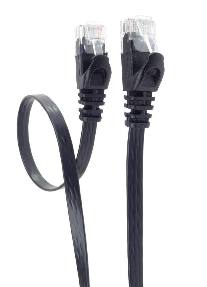 PremiumCord Plochý patch kabel UTP RJ45-RJ45 CAT6 1,5m černá