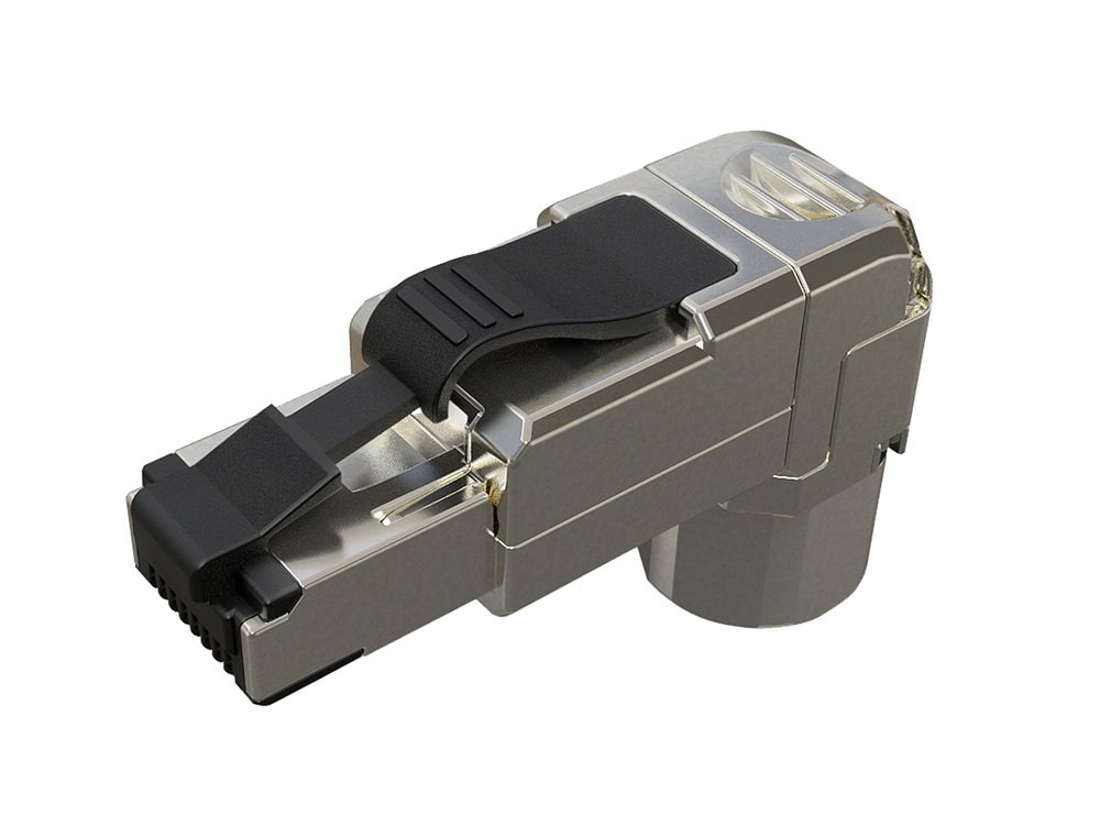 Solarix konektor MPTL 90° RJ45 CAT5E STP samořezný SXRJ45-5E-STP-BK-SA-U