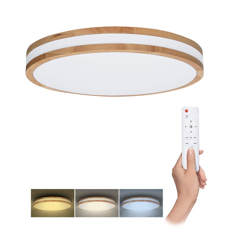 Solight LED osvětlení s dálkovým ovladačem Woody, 48W, 3360lm, 38cm, změna chromatičnosti, stmívatelné