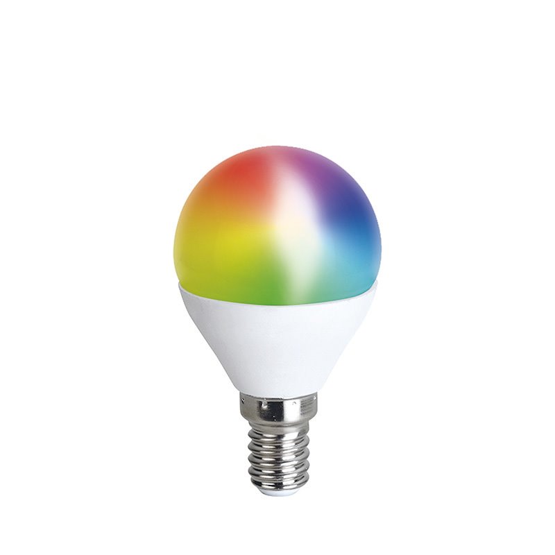 Solight LED SMART WIFI žárovka WZ432, miniglobe, 5W, E14, RGB, 400lm