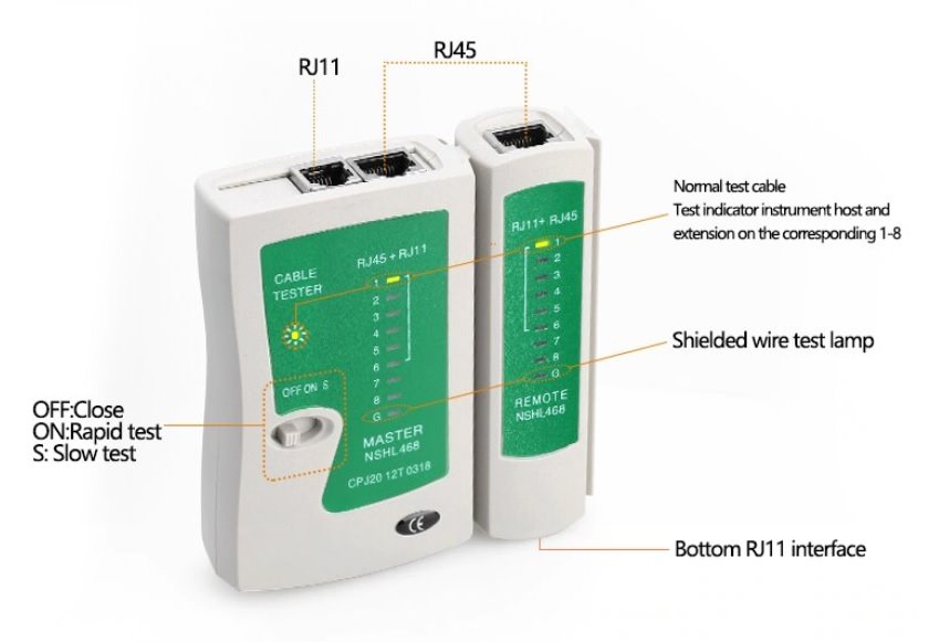 Tester S Ov Ch Kabel Rj Rj Rj Utp Ftp Nshl Abctech