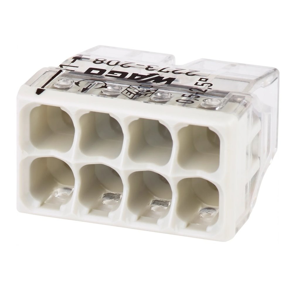 WAGO 2273-208 PUSH WIRE průchozí instalační svorka pro kabel 8x 0.5-2,5 mm2
