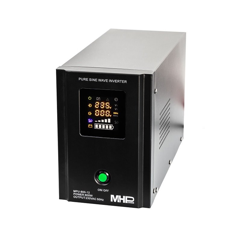 Záložní zdroj MHPower MPU-800-12 - POUŽITÉ, UPS, 800W, čistý sinus, 12V